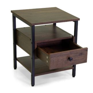 Mobiletto Mudra 1 cassetto legno noce enero smontato cm40x40h50