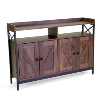 Mobile Mudra 4 ante legno noce e nero smontato cm120x33h82,5