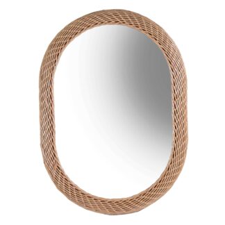 Specchio rattan intreccio naturale ovale cm50x3x70