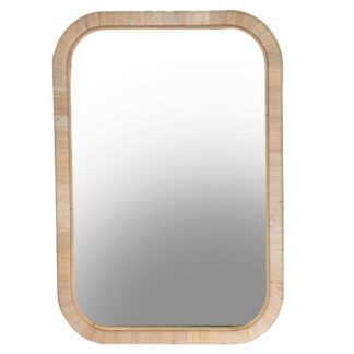 Specchio rattan fasciato naturale rettangolare cm50x2x70