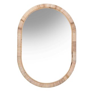 Specchio rattan fasciato naturale ovalecm50x2x70