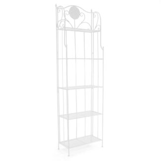 Scaffale metallo Leila 5 ripiani biancocm58x28h198