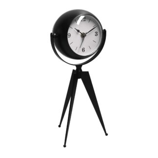Orologio da tavolo metallo nero quadrante bianco cm14x11h30