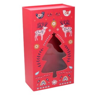 Scatola cartone pieghevole rossa rettangolare cm32x18h10