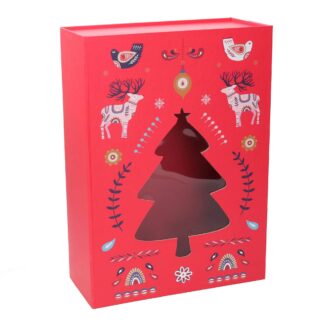 Scatola cartone pieghevole rossa rettangolare cm35x25h11