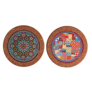 Sottopentola ceramica e sughero mosaicotondo 2 assortiti cm ø19x1