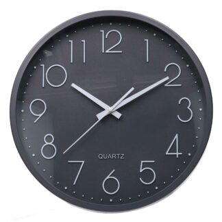 Orologio plastica grigio tondo cm ø35