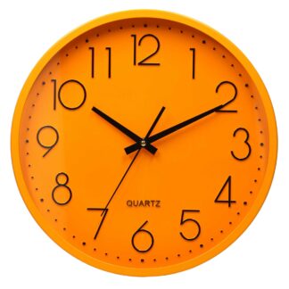 Orologio plastica arancione tondo cm ø35