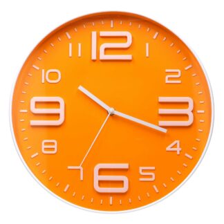 Orologio plastica arancione bianco tondo cm ø35