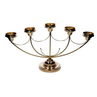 Portacandele candelabro metallo oro cm75x20h50