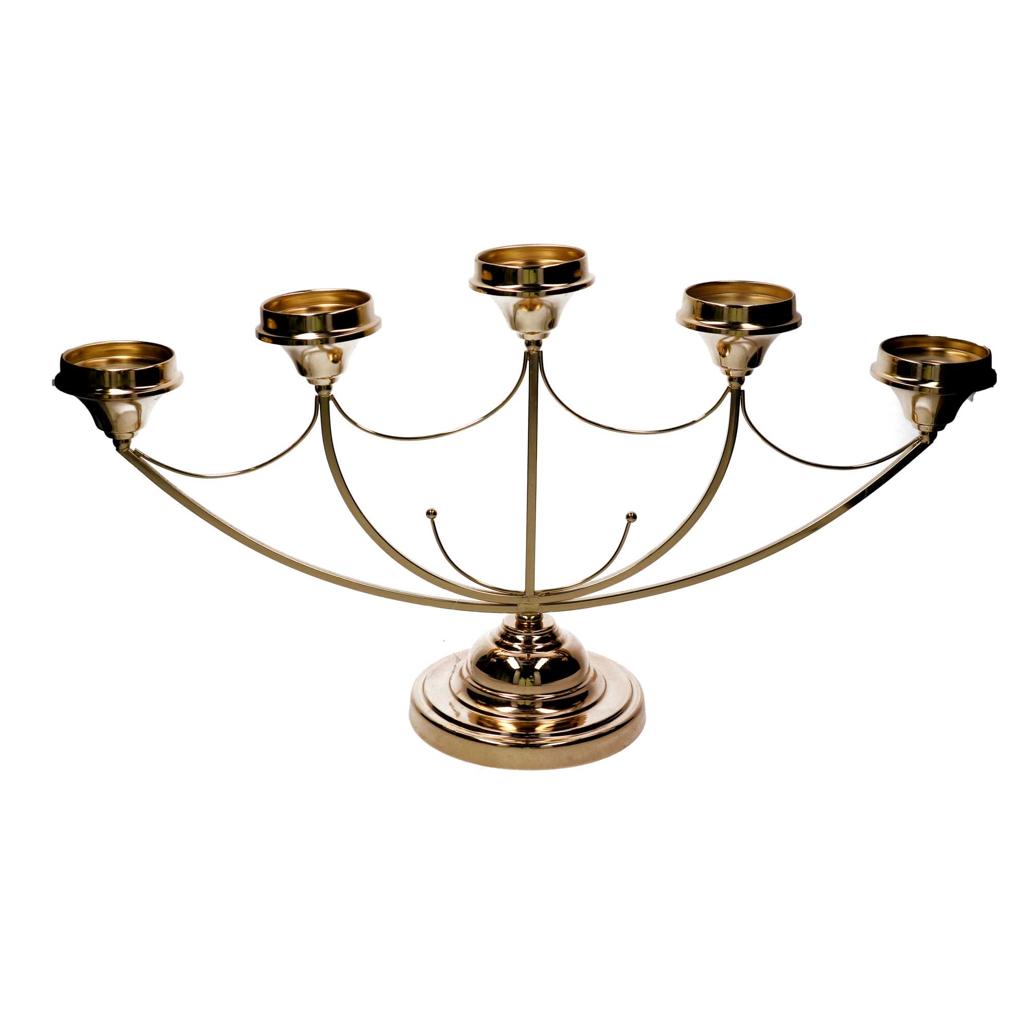 Portacandele candelabro metallo oro cm75x20h50