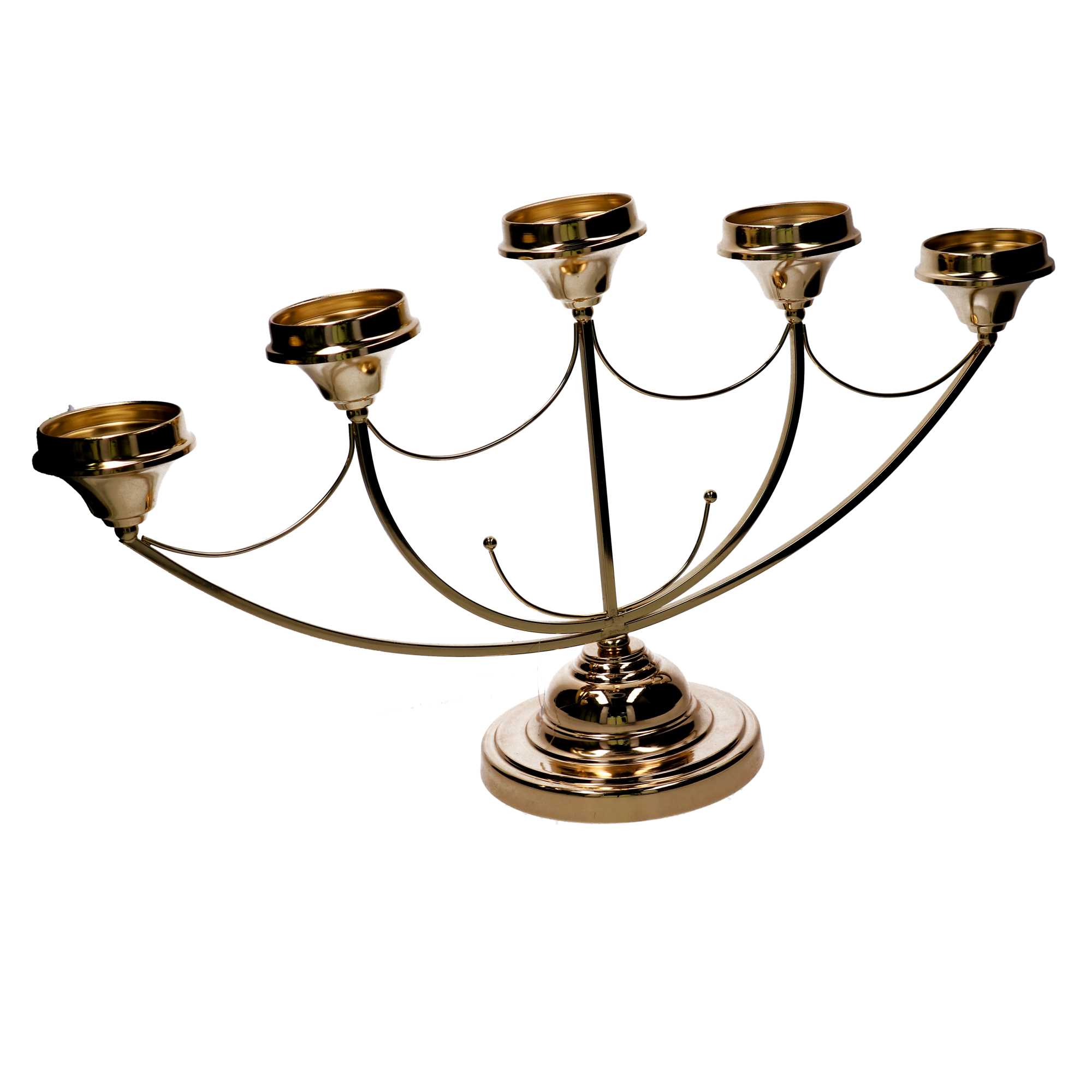 Portacandele candelabro metallo oro cm75x20h50 - immagine 2