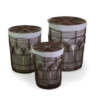 Cestone plastica archi c/fodera 1-3 noce tondo cm ø45h56