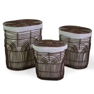 Cestone plastica archi c/fodera 1-3 noce ovale cm50x35h56