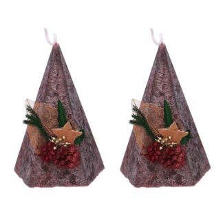 Candela cera profumata albero aroma di legno confezione 2 pz cm22,5x12x10