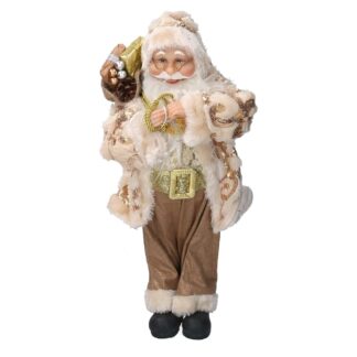 Babbo natale tessuto bianco oro cm18x9h45