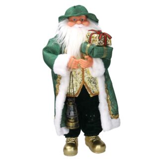 Babbo natale tessuto oro verde cm27x14h60