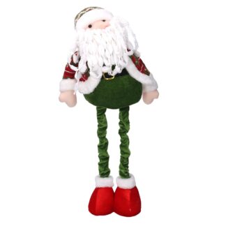 Babbo natale tessuto verde rosso cm30x10h52