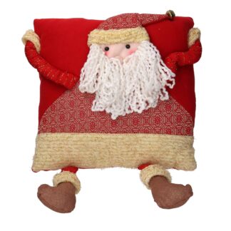 Cuscino tessuto babbo natale rosso quadro cm40x40x10