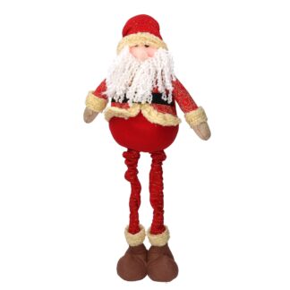 Babbo natale tessuto rosso con gambe telescopiche cm32x12h58/88