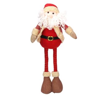 Babbo natale tessuto rosso con gambe telescopiche cm12x10h33/56