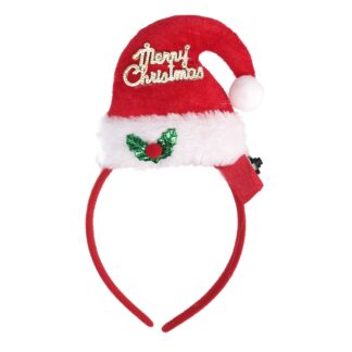 Cerchietto tessuto cappello rosso con led cm11x3x22