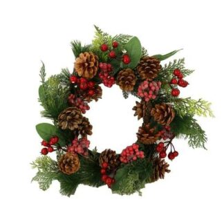 Coroncina plastica rosso tondo cm ø37