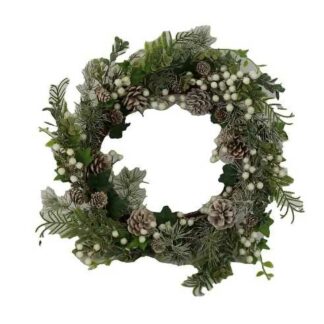 Coroncina plastica bianco tondo cm ø56