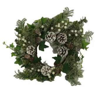 Coroncina plastica bianco tondo cm ø40