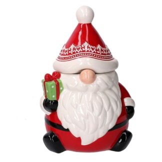 Barattolo ceramica babbo natale rosso cm18x16h26,8