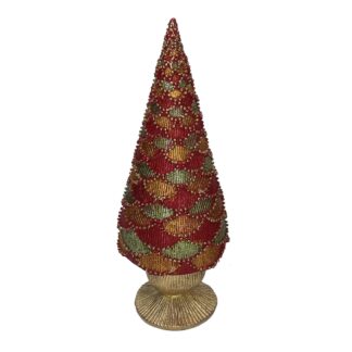 Albero resina oro e rosso cm ø10h37