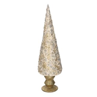 Albero resina fiori crema cm ø12h43