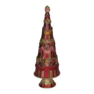 Albero resina fiori bordeaux cm ø10h33