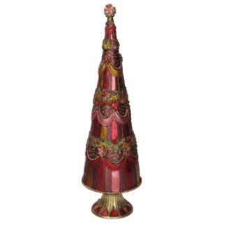 Albero resina fiori bordeaux cm ø12h43