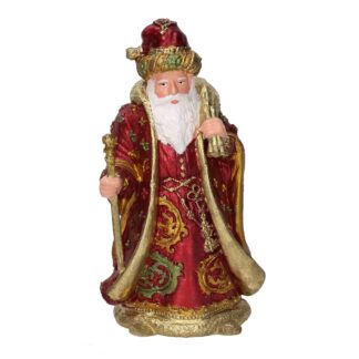 Babbo natale resina rosso cm 12x10h20