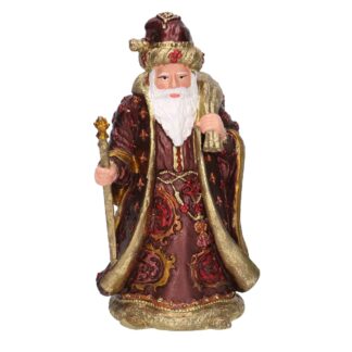 Babbo natale resina bordeaux e oro cm 12x10h20