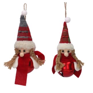 Campanello metallo pupazzo rosso 2 assortiti cmø6x18,5