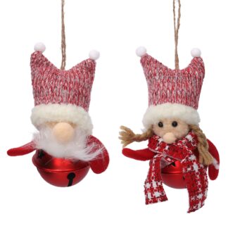 Campanello metallo pupazzo rosso 2 assortiti cmø6x14