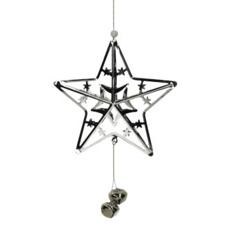 Stella metallo argento cm19,7x5x19/28/38