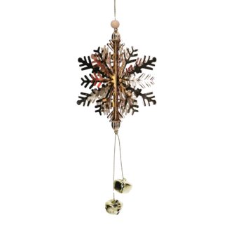 Fiocco di neve metallo oro cm10,5x9x13/23/32