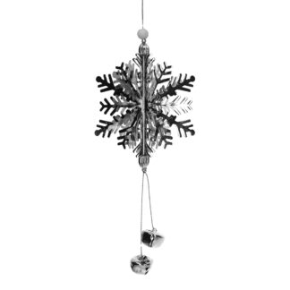 Fiocco di neve metallo argento cm10,5x9x13/23/32