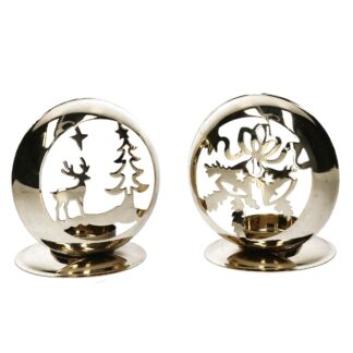 Portacandele metallo oro 2 assortiti cm10x8,5h11