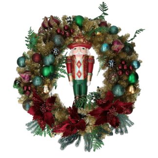 Coroncina resina con soldatino con sfere rosso cmø70x18