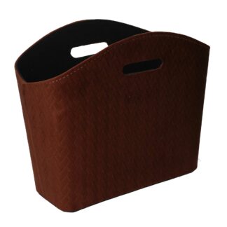 Portariviste velluto treccia marrone cm33,5x15,5h25,5