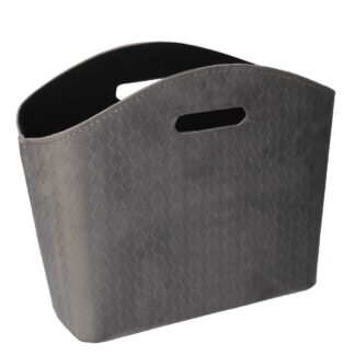 Portariviste velluto treccia grigio cm33,5x15,5h25,5