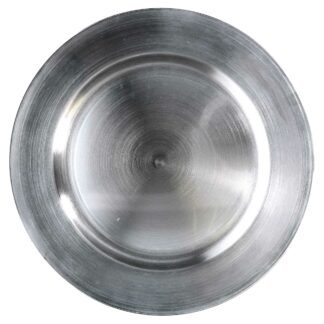 Sottopiatto plastica argento tondo cm ø33