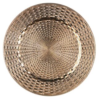 Sottopiatto plastica intreccio oro tondo cm ø33