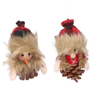 Pigna tessuto pupazzo rosso 2 assortiticm8x6x14