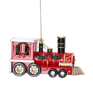 Addobbo per albero plastica locomotiva rosso cm12x7