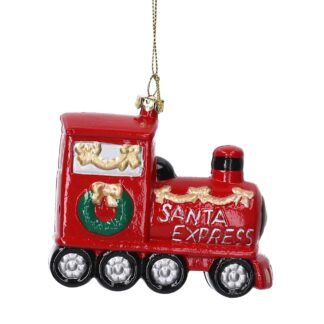 Addobbo per albero plastica locomotiva rosso cm10x7